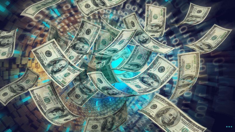 Илустрација рачуна у износу од 100 долара усисаних у широкопојасну мрежу.