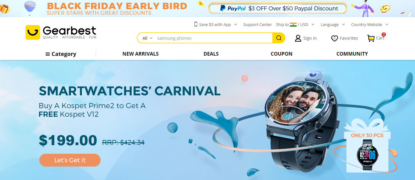 Коспет паметни сат уз куповину 1 Набавите 1 бесплатну понуду на карневалу паметних сатова Геарбест